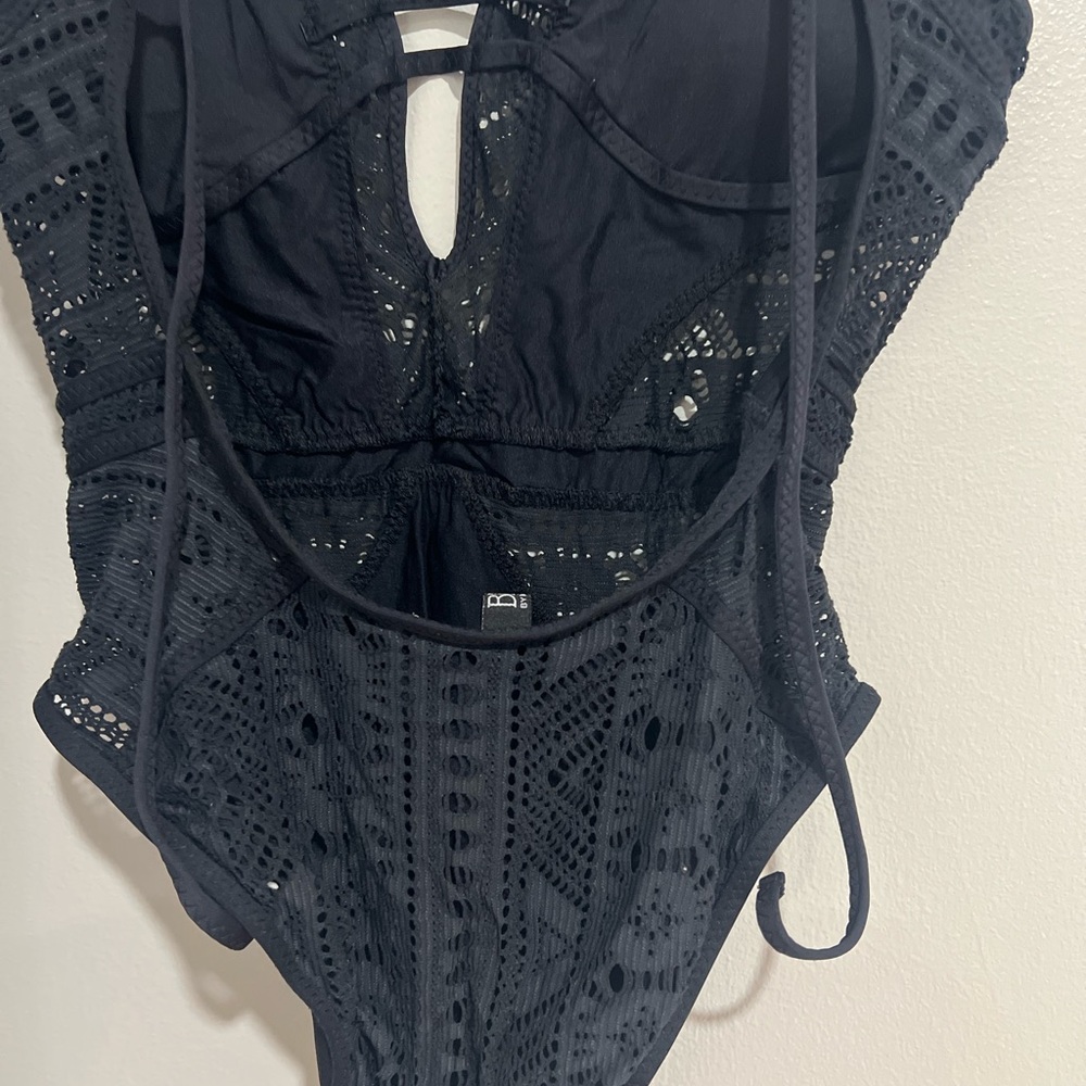 BECCA Black Crochet One-Piece Swimsuit - Picture 13 of 15